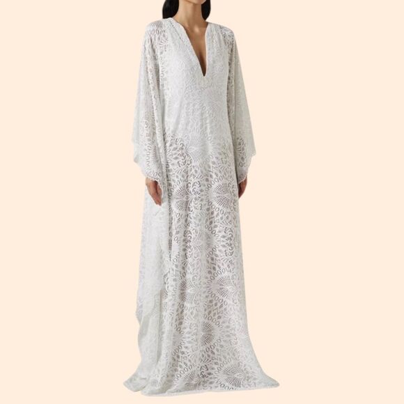 Alexandra Miro Roxanne Kaftan Lace Dress - Picture 1 of 7